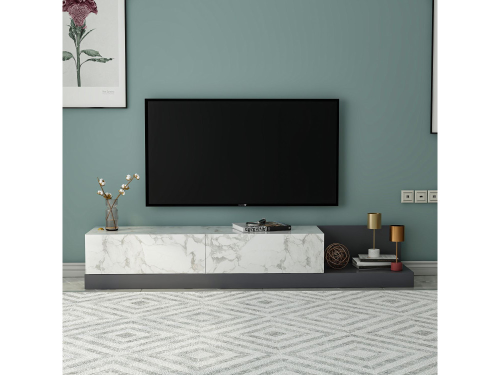 Houten tv-meubel "Major" - 180 x 37 x 30 cm - Grijs
