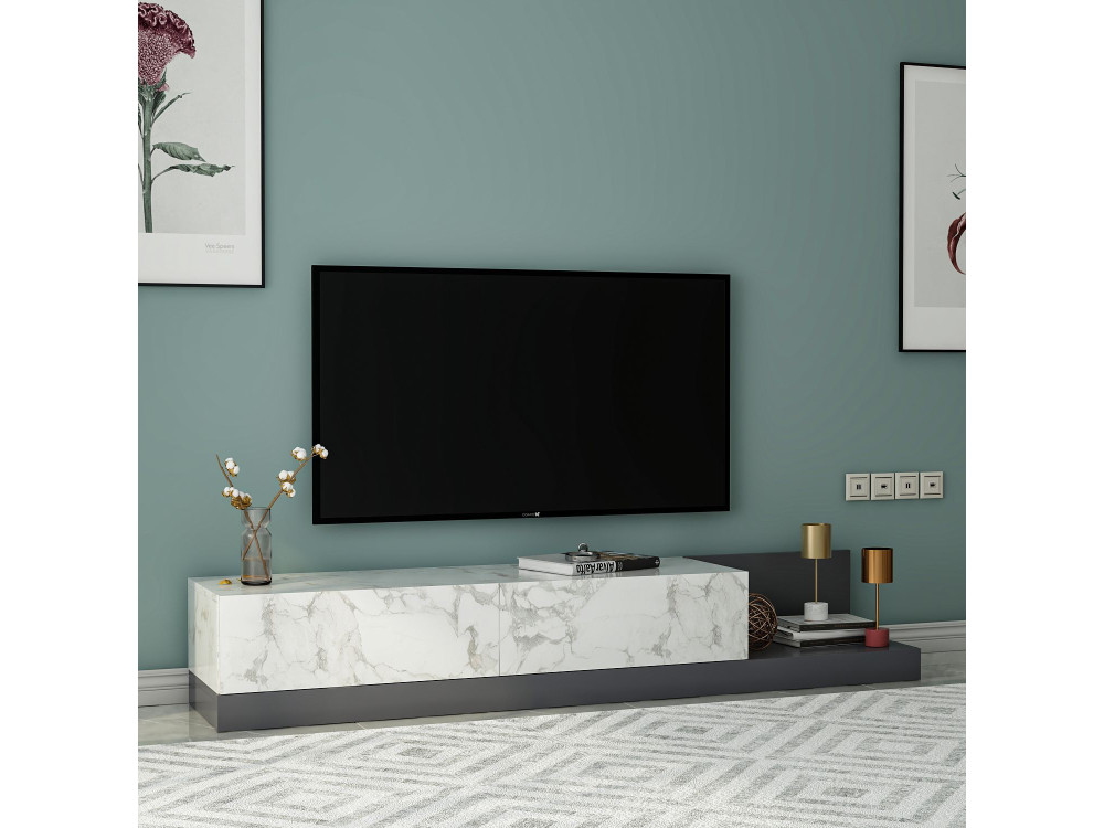 Houten tv-meubel "Major" - 180 x 37 x 30 cm - Grijs