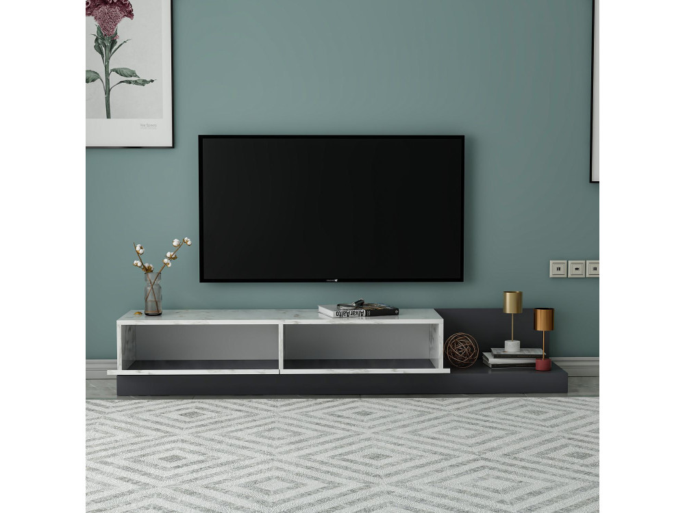 Houten tv-meubel "Major" - 180 x 37 x 30 cm - Grijs