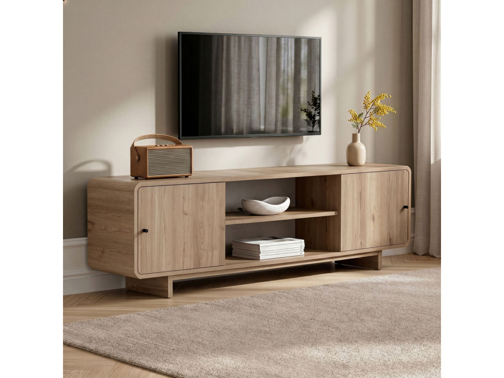 Houten tv-meubel "Mirel" - 180 x 34 x 52 cm - Eikenhout