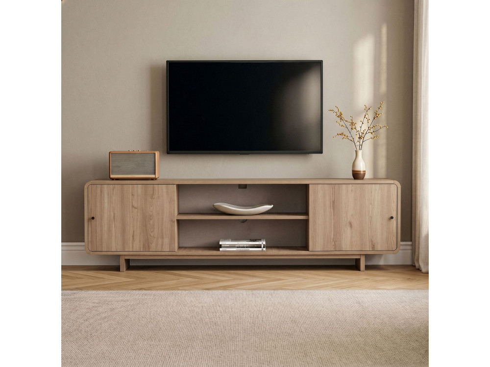 Houten tv-meubel "Mirel" - 180 x 34 x 52 cm - Eikenhout