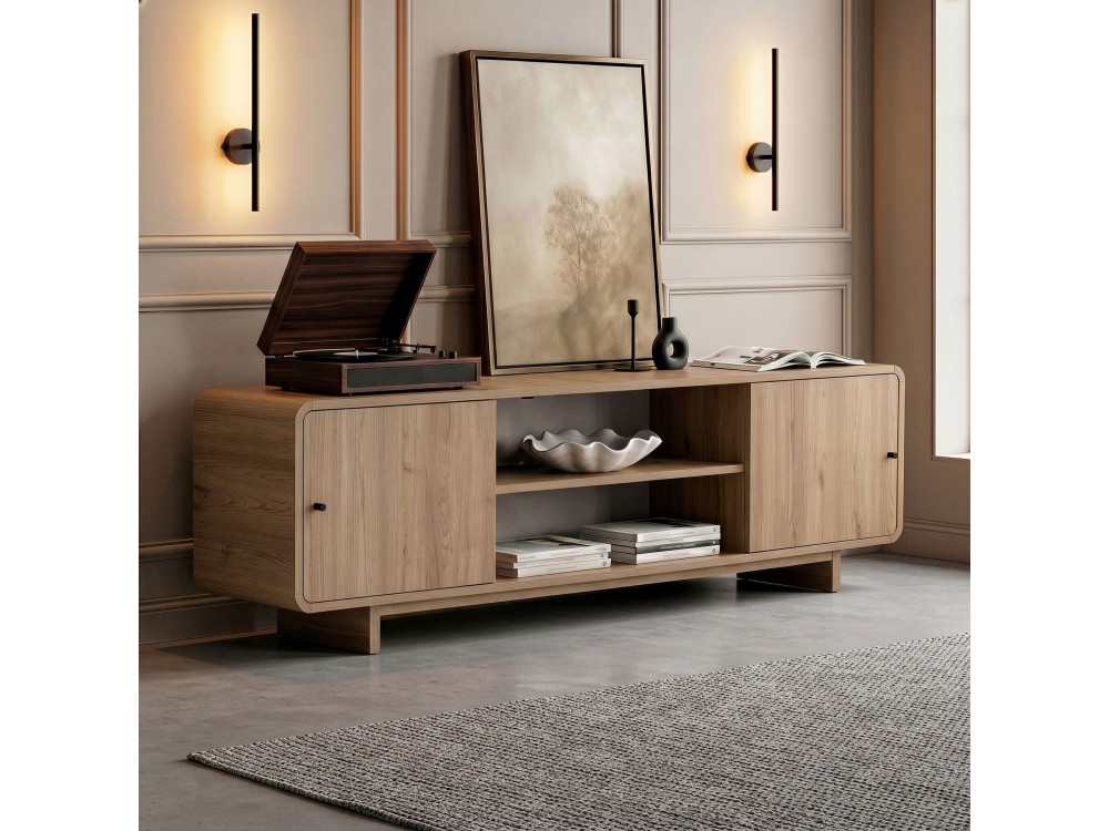 Houten tv-meubel "Mirel" - 180 x 34 x 52 cm - Eikenhout