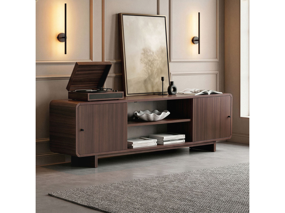 Houten tv-meubel "Mirel" - 180 x 34 x 52  cm - Bruin