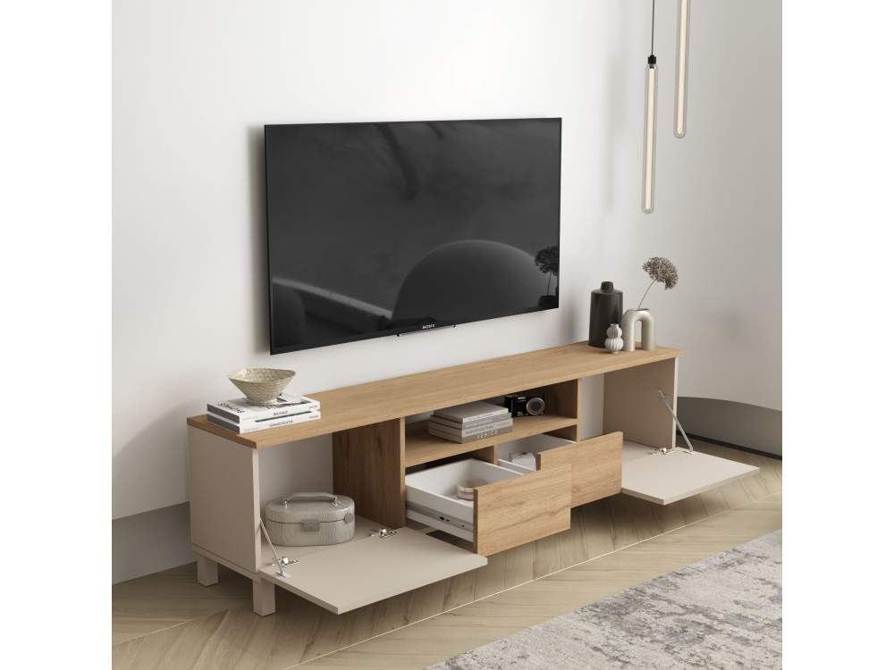 Houten tv-meubel "Mood" - 180 x 35 x 49 cm - Beige
