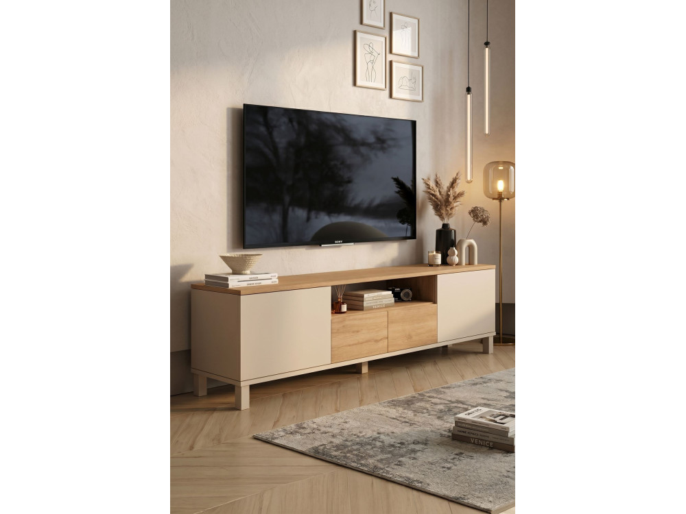 Houten tv-meubel "Mood" - 180 x 35 x 49 cm - Beige