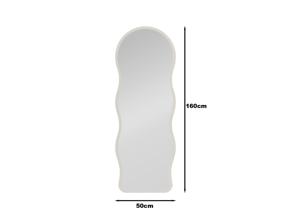 Houten staande spiegel „Asial“ - 50 x 2 x 160 cm - Wit