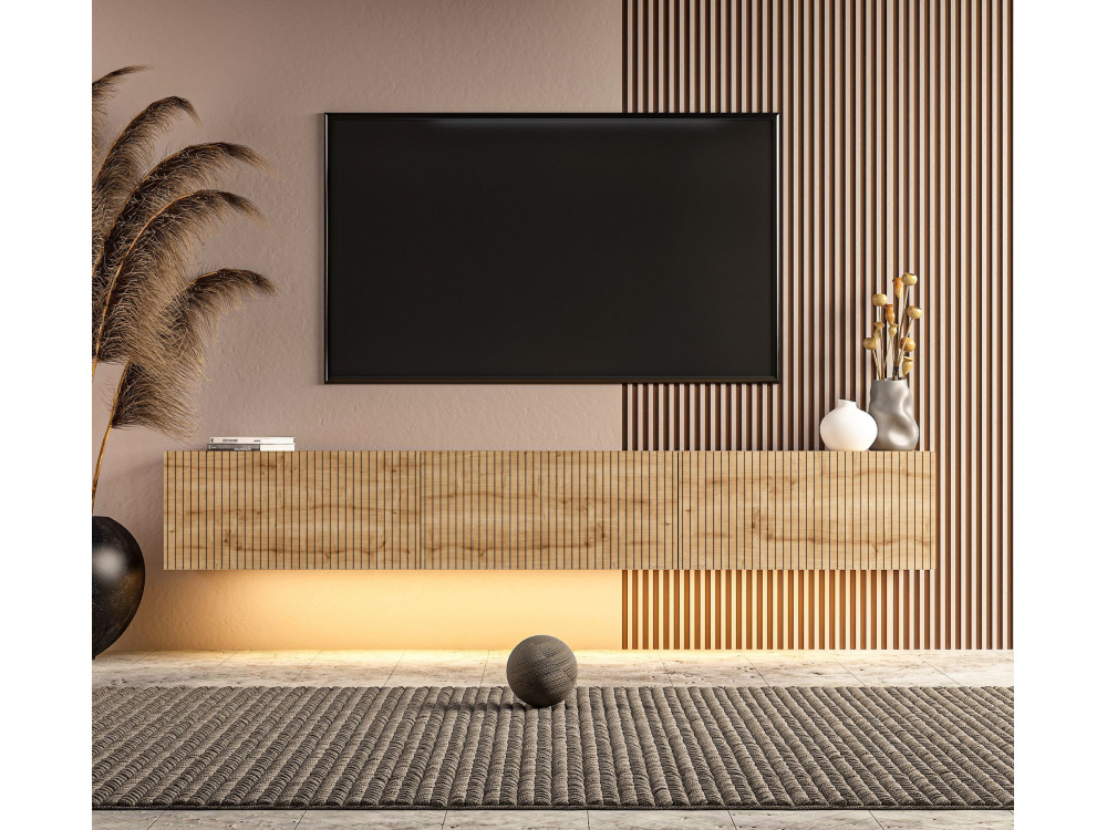 Houten tv-meubel "Ada" - 180 x 31 x 29 cm - Eiken