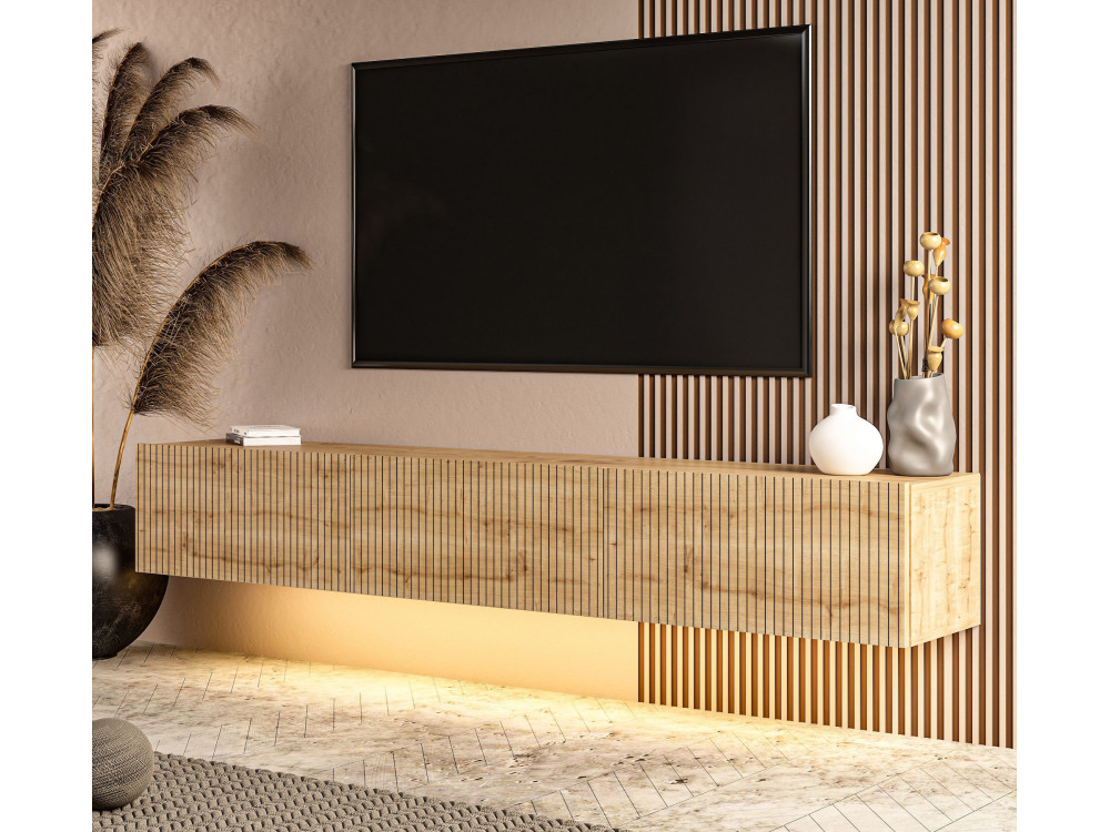 Houten tv-meubel "Ada" - 180 x 31 x 29 cm - Eiken