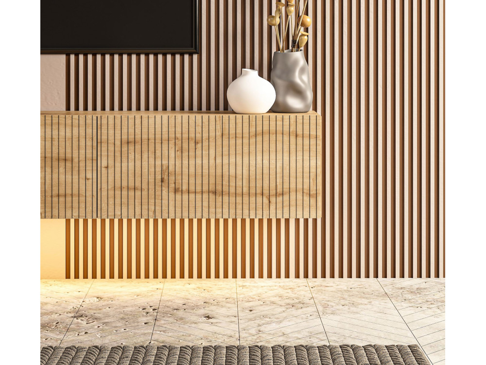Houten tv-meubel "Ada" - 180 x 31 x 29 cm - Eiken