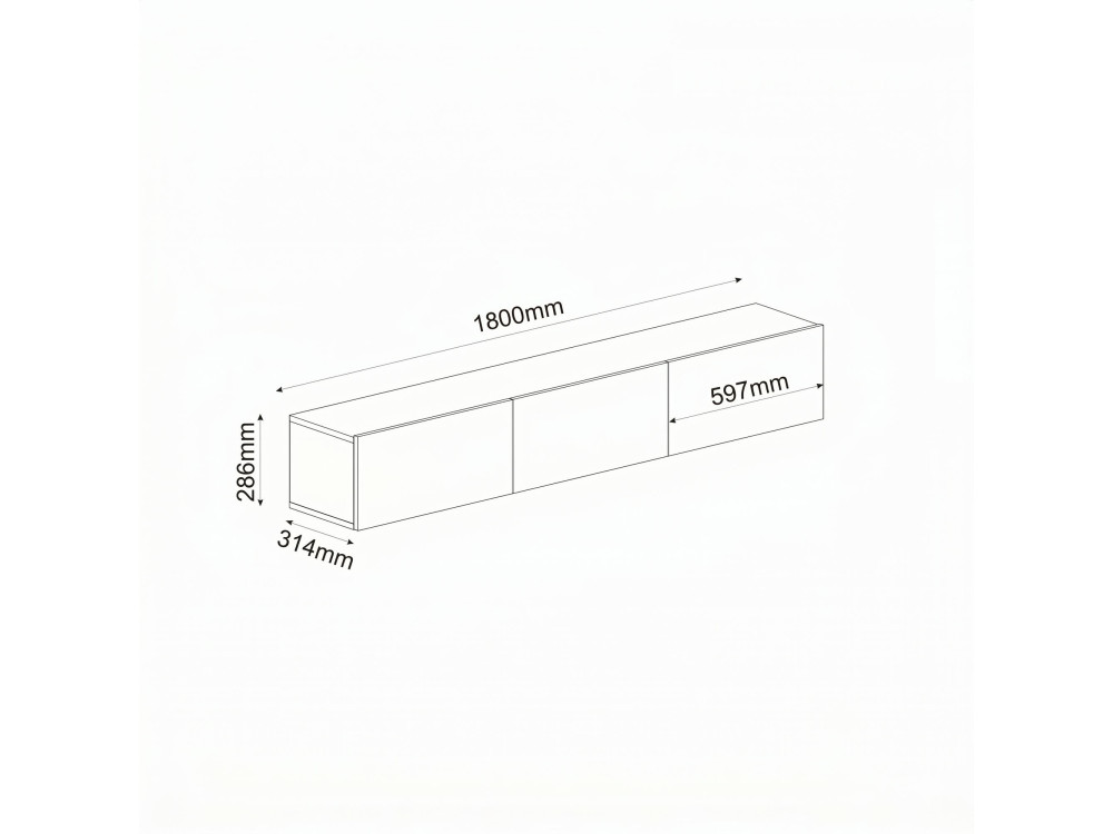 Houten tv-meubel "Ada" - 180 x 31 x 29 cm - Eiken