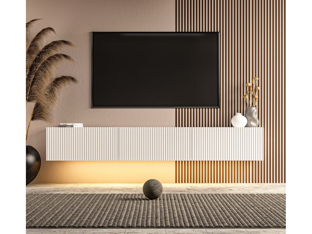 Houten tv-meubel "Ada" - 180 x 31 x 29 cm - Wit