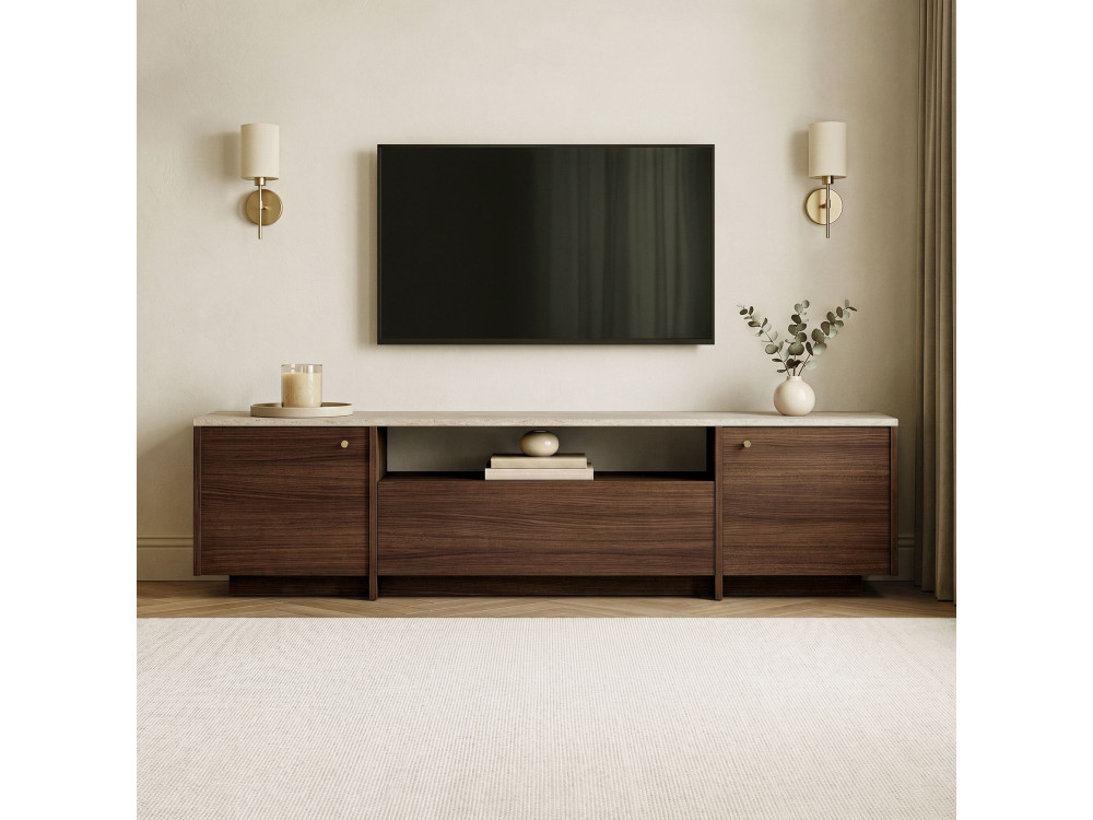 Houten tv-meubel "Alvar" - 180 x 35 x 46 cm - Travertijn