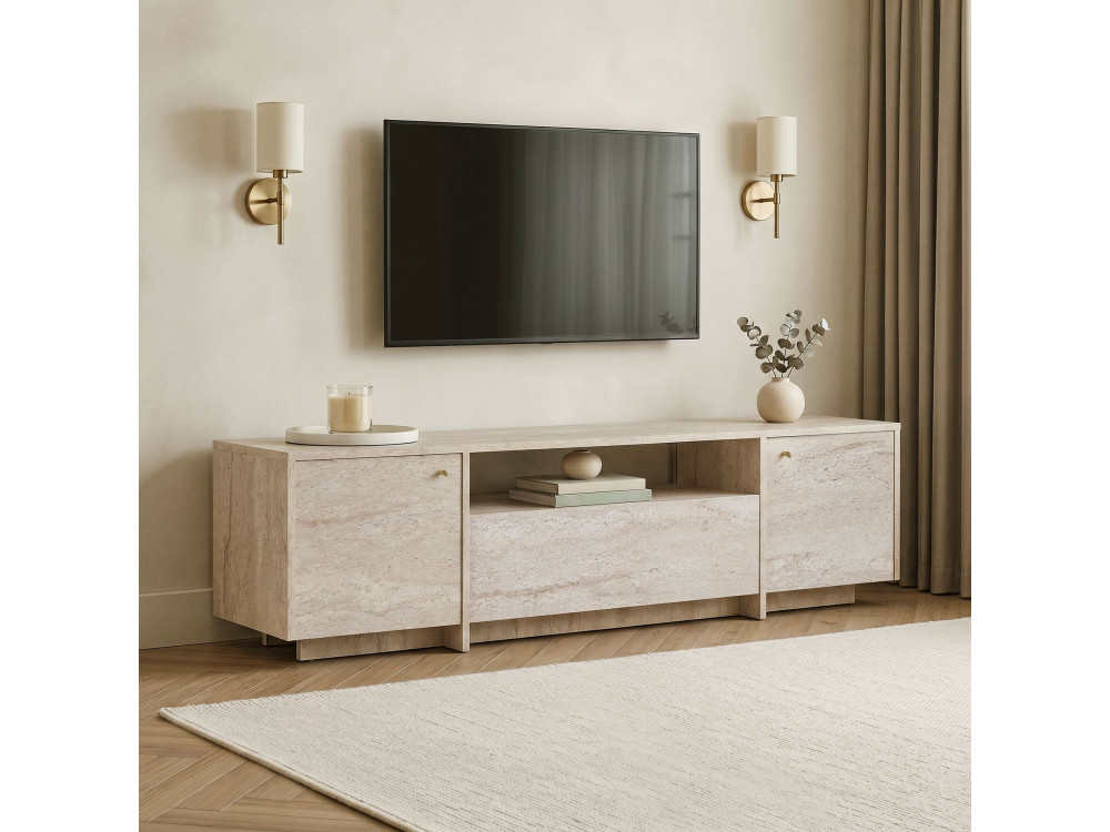 Houten tv-meubel "Alvar" - 180 x 35 x 46 cm - Beige