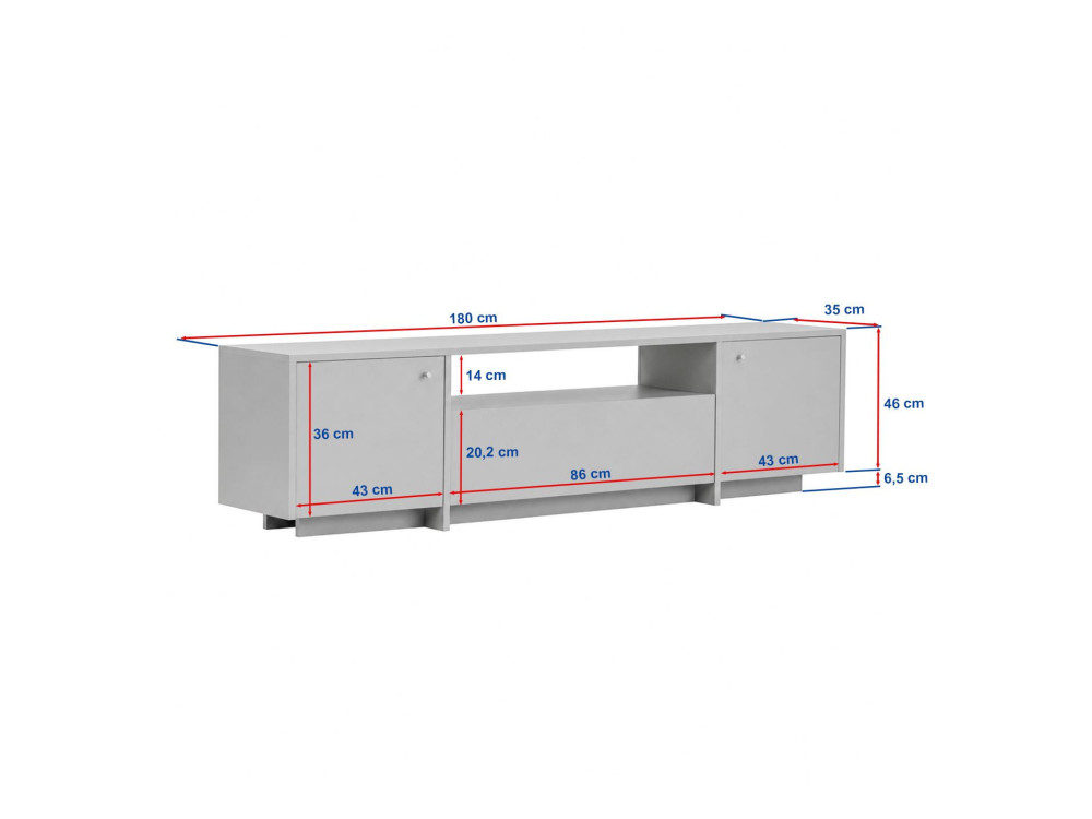 Houten tv-meubel "Alvar" - 180 x 35 x 46 cm - Bruin