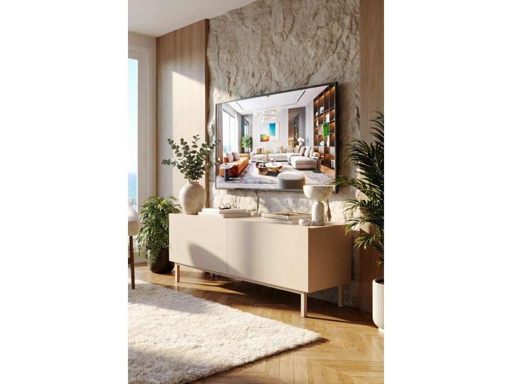 Houten tv-meubel "Coast" - 120 x 47,3 x 36,8 cm - Zandkleur