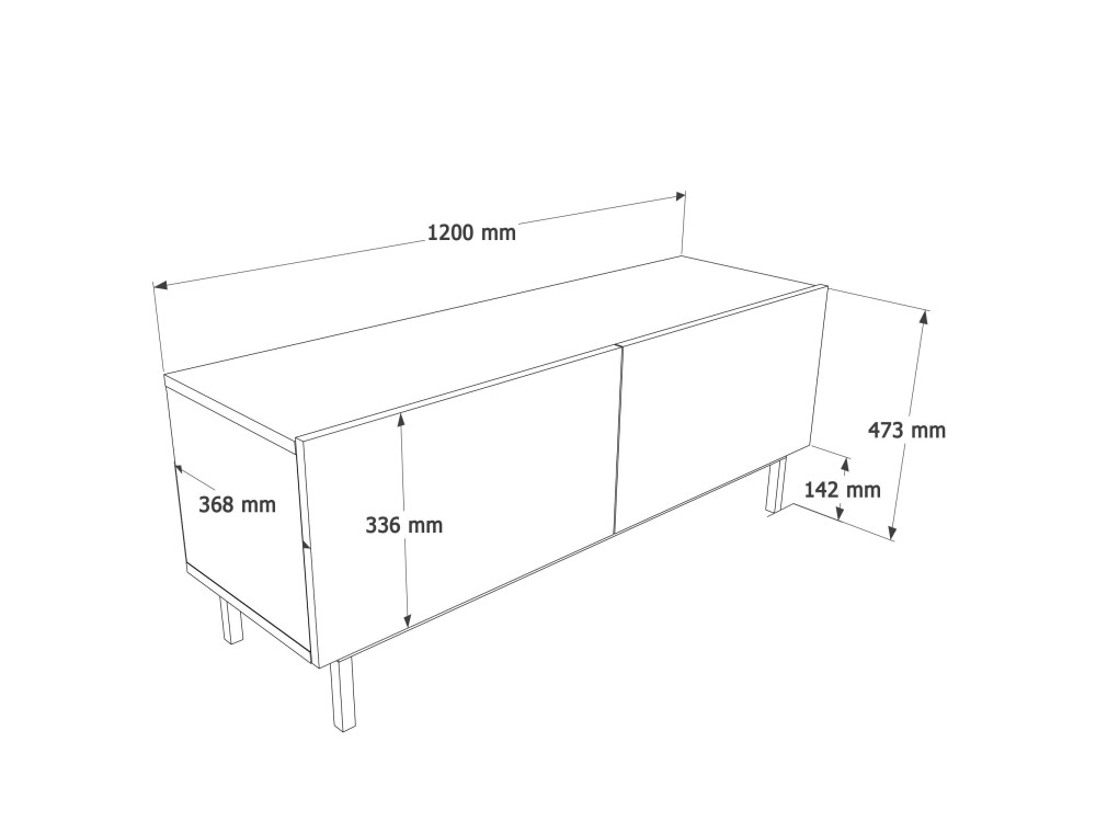 Houten tv-meubel "Coast" - 120 x 47,3 x 36,8 cm - Zandkleur