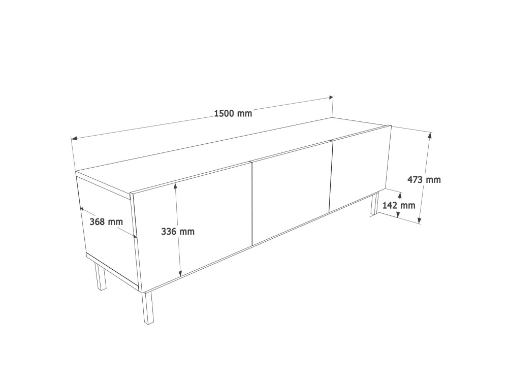 Houten tv-meubel "Coast" - 150 x 37 x 48 cm - Beige
