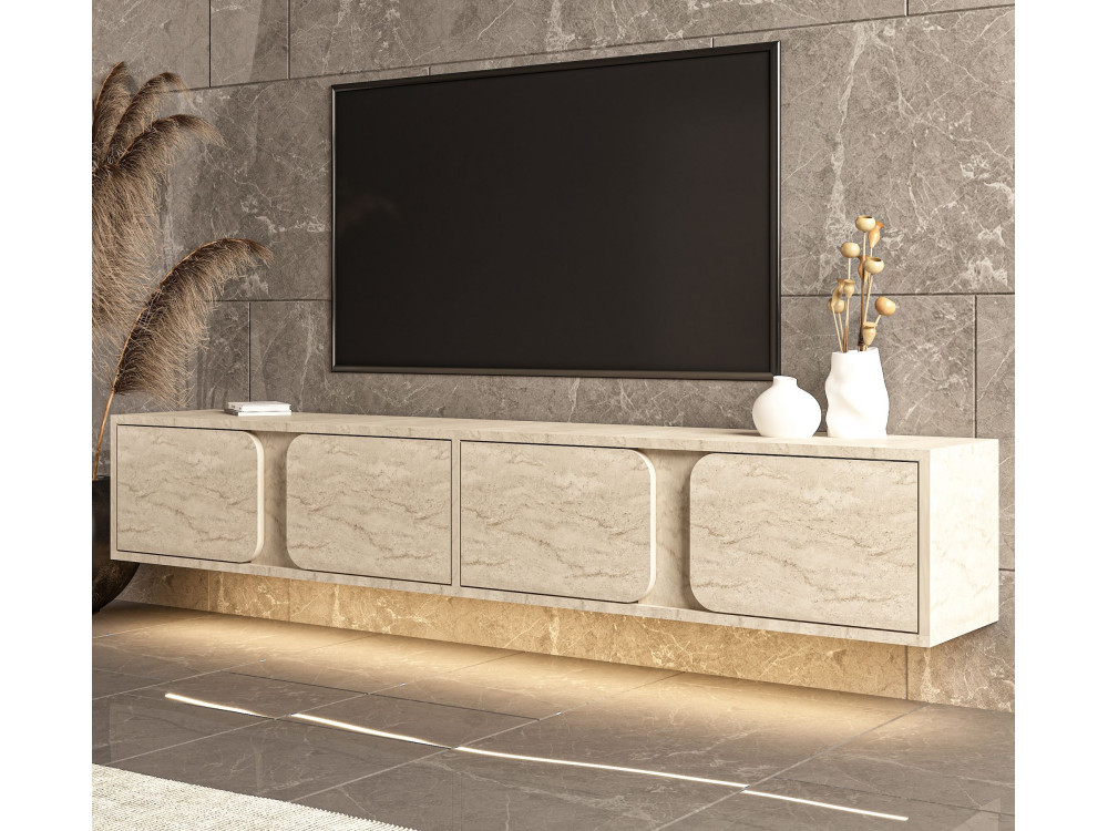 Houten tv-meubel "Helen" - 180 x 30 x 30 cm - Beige