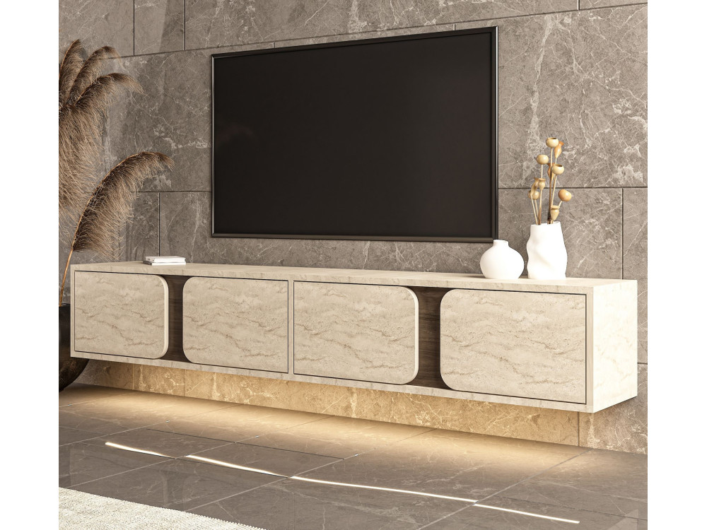Houten tv-meubel „Helen“ – 180 x 30 x 30 cm – Travertijn