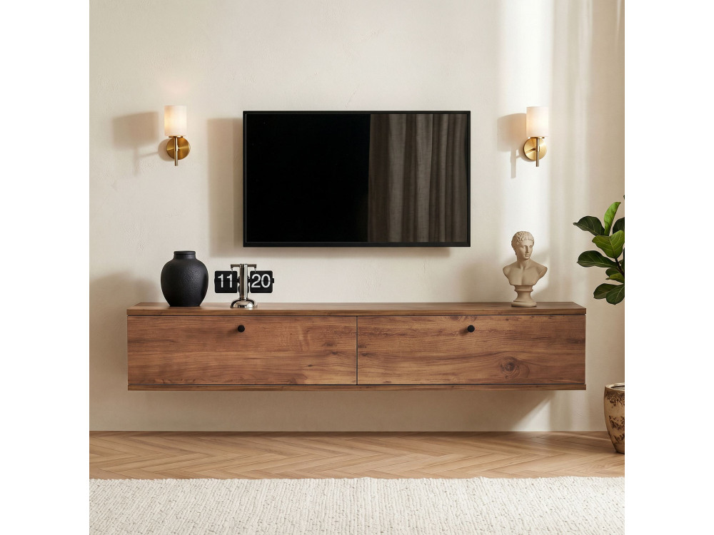 Houten tv-meubel "Ligne 140" - 140 x 25 x 25 cm - Bruin