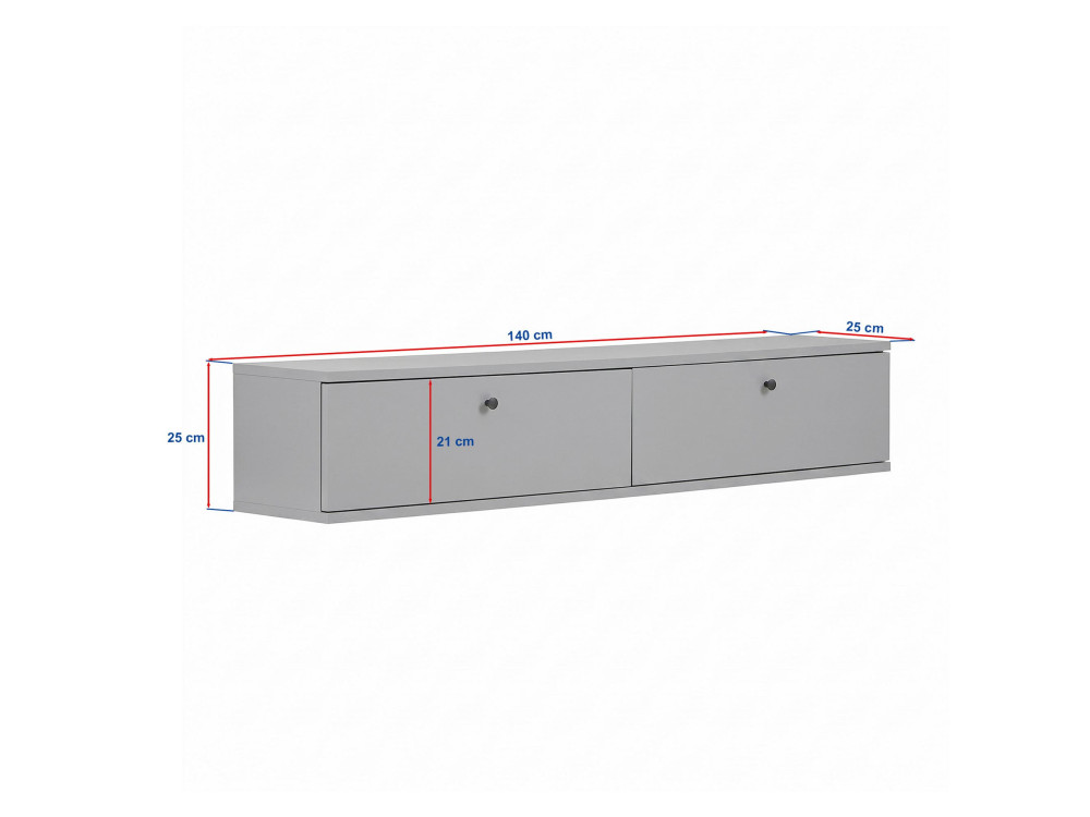 Houten tv-meubel "Ligne 140" - 140 x 25 x 25 cm - Travertijn