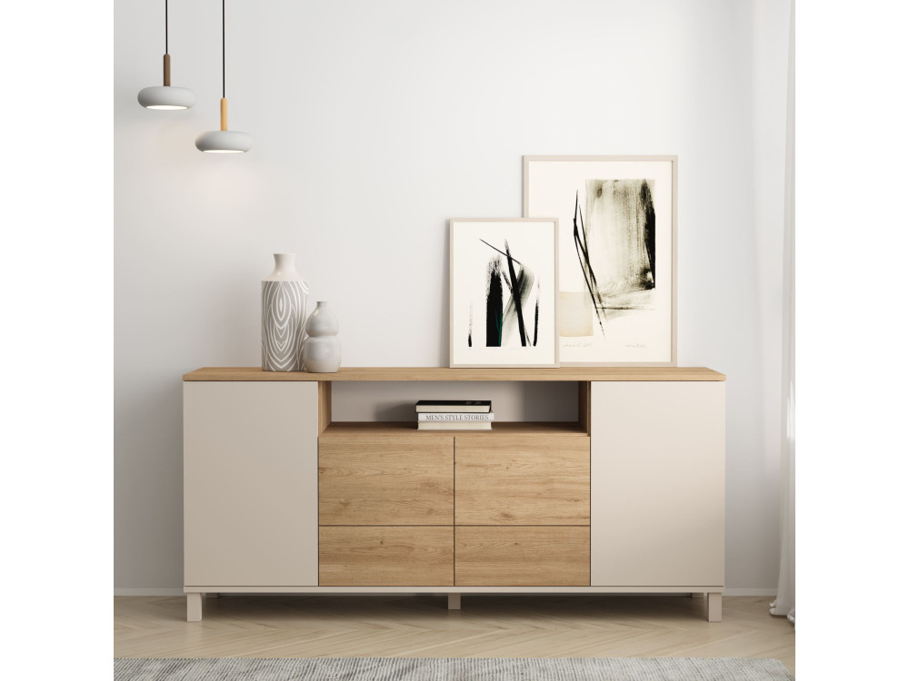 Houten console "Mood" - 180 x 44 x 82 cm - Beige