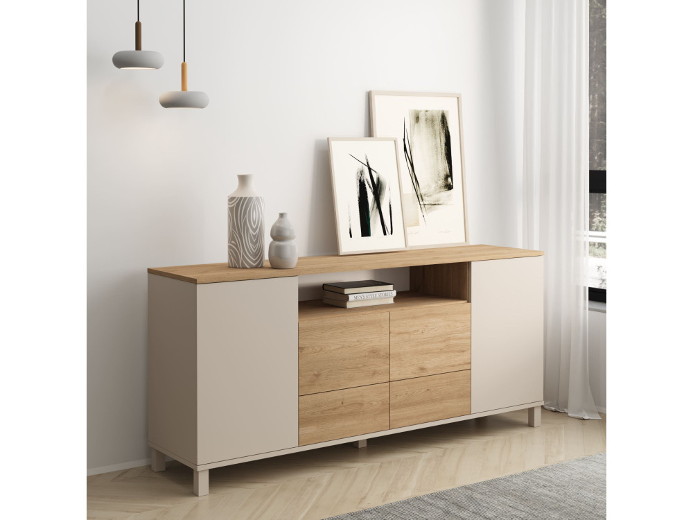 Houten console "Mood" - 180 x 44 x 82 cm - Beige