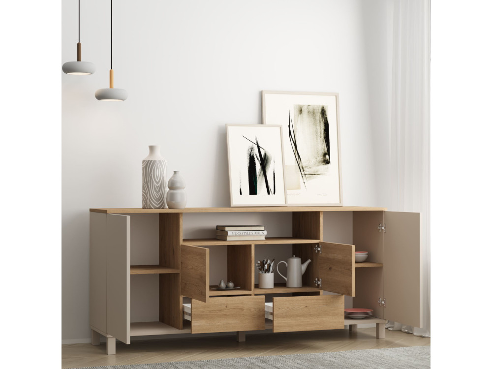 Houten console "Mood" - 180 x 44 x 82 cm - Beige