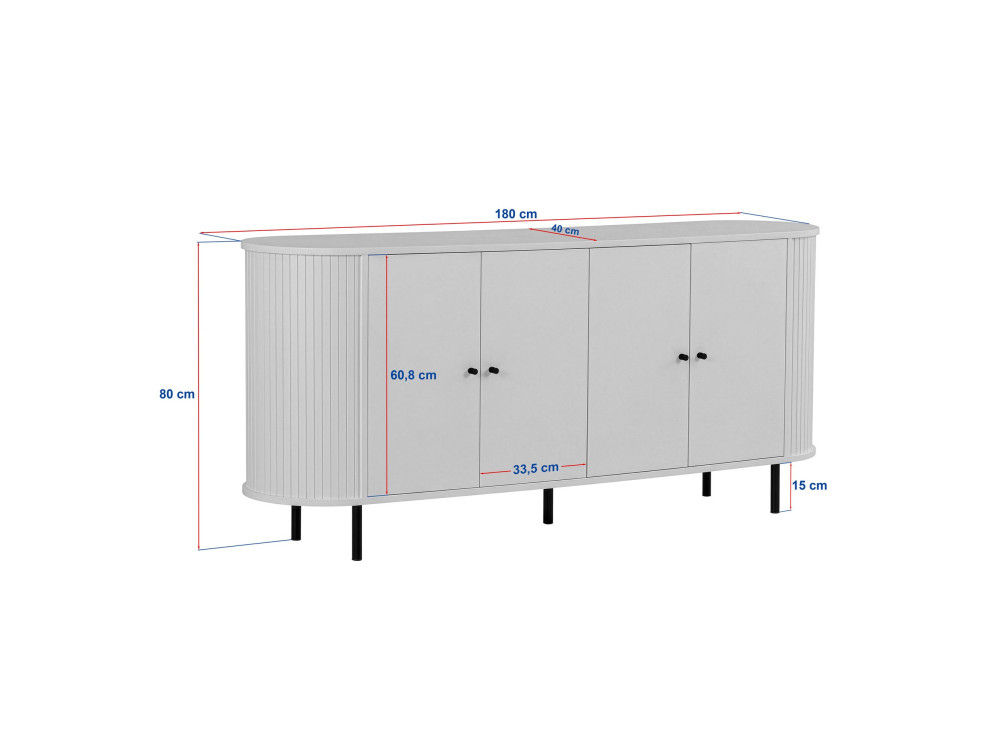 Houten console "Noble" - 180 x 40 x 80 cm - Bruin