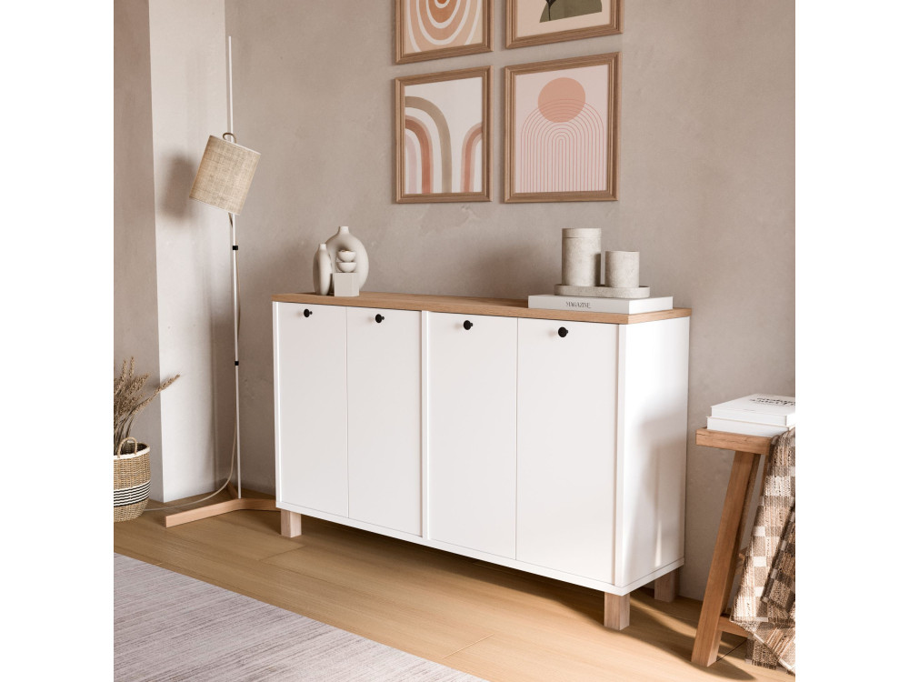 Houten console "Nord" - 120 x 29 x 74 cm - Wit
