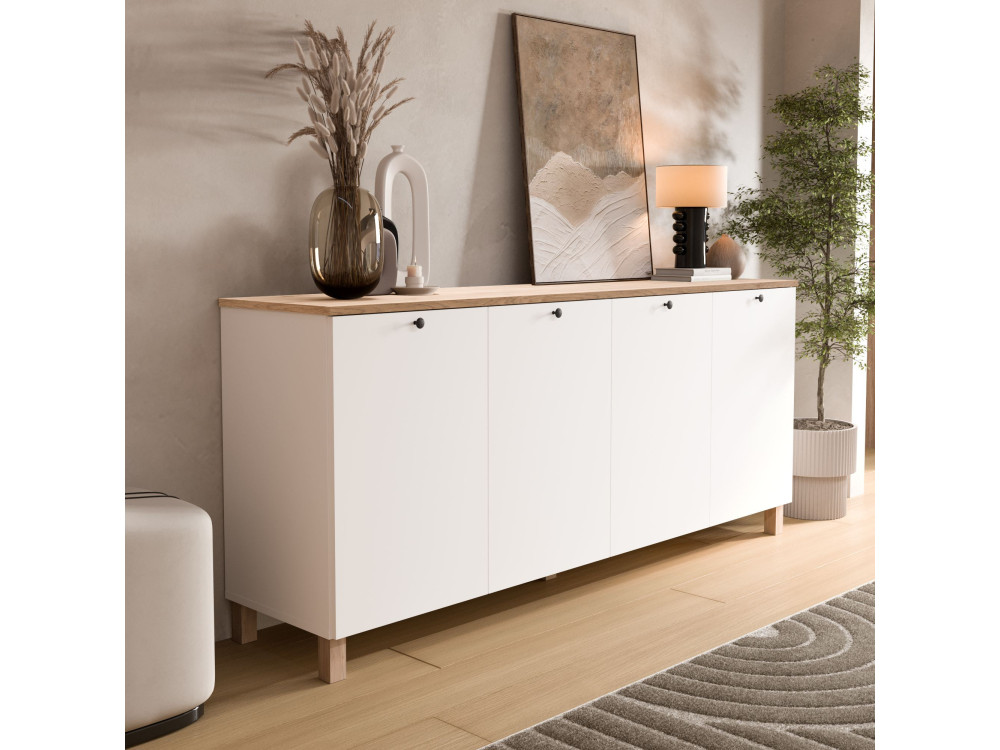 Houten console "Nord" - 180 x 42 x 80 cm - Wit
