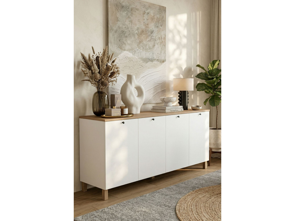Houten console "Nord" - 180 x 42 x 80 cm - Wit