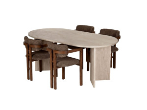 Eethoek (5-delig) van hout "Meridia 4" - 180 x 90 x 75 cm - Bruin