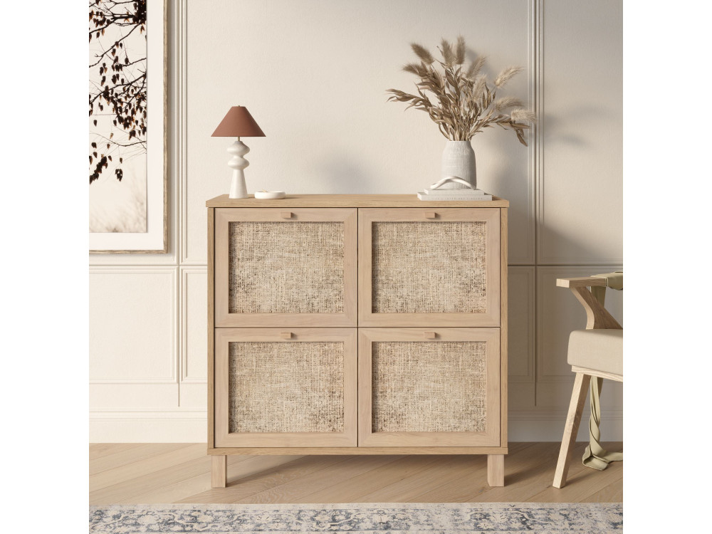 Houten schoenenkast "Dune" - 90 x 35 x 85 cm - Eiken