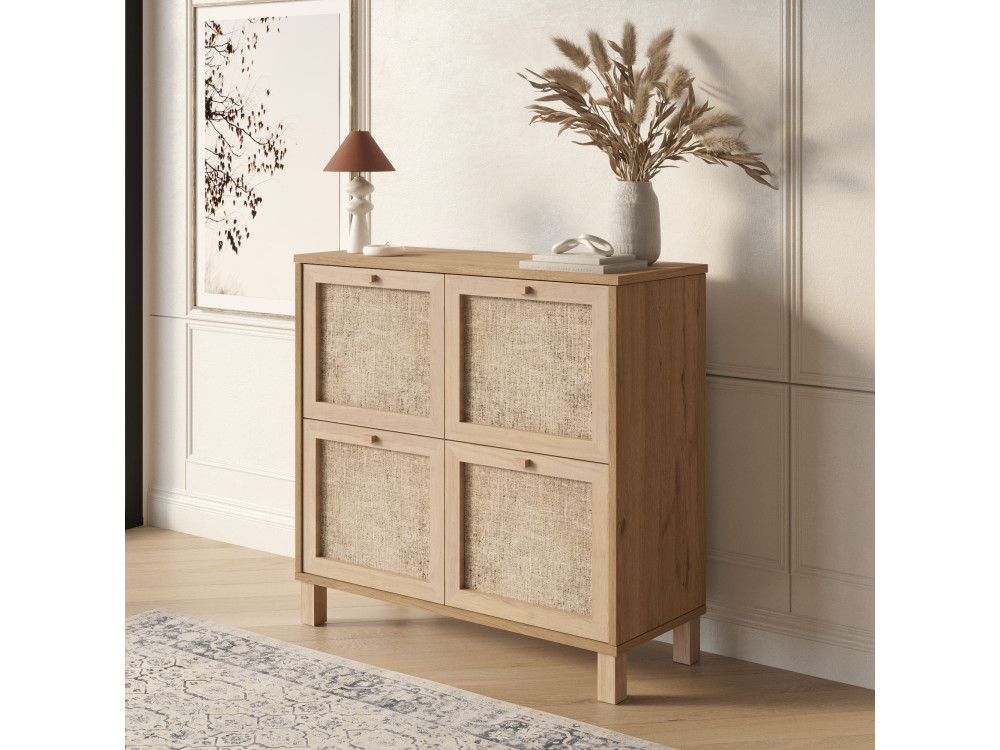 Houten schoenenkast "Dune" - 90 x 35 x 85 cm - Eiken
