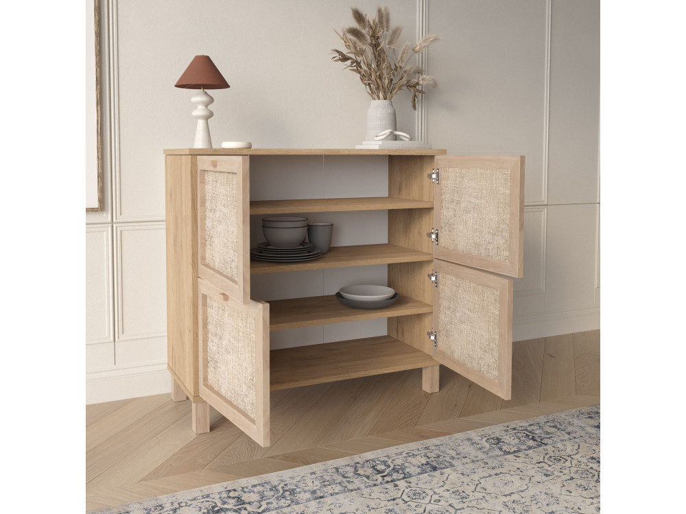 Houten schoenenkast "Dune" - 90 x 35 x 85 cm - Eiken