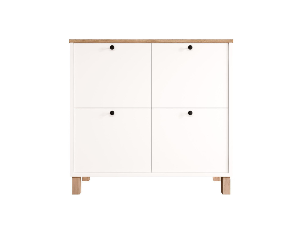 Houten schoenenkast "Nord" - 90 x 35 x 85 cm - Wit
