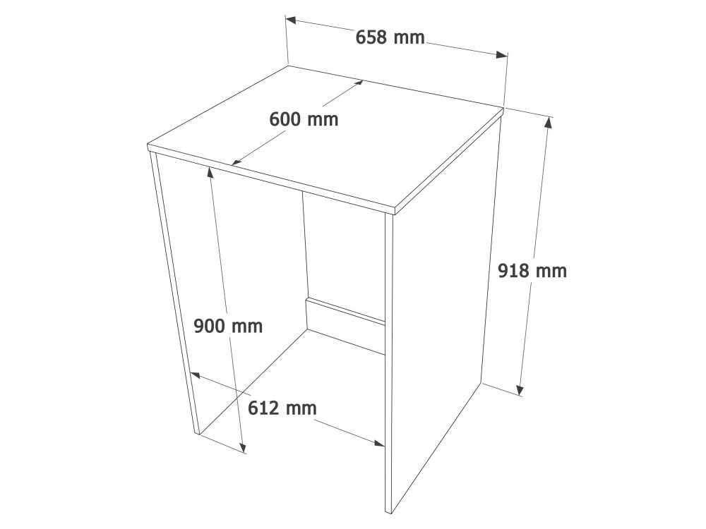 Houten wasmachineonderkast "Nord" - 66 x 60 x 92 cm - Wit