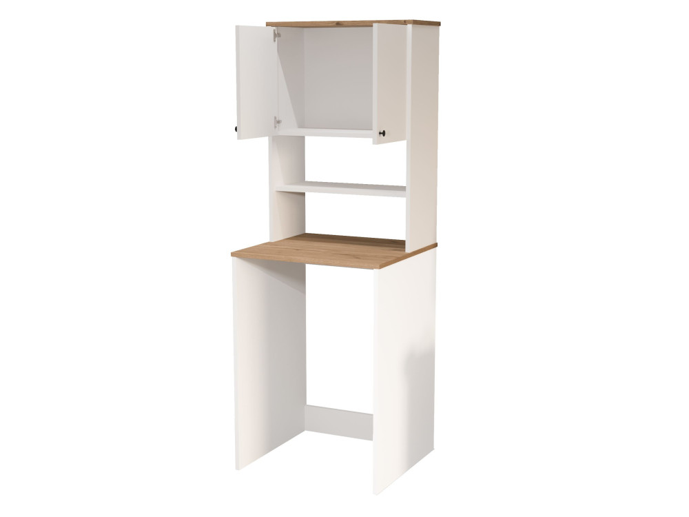 Houten wasmachineonderkast "Nord" - 66 x 60 x 183 cm - Wit