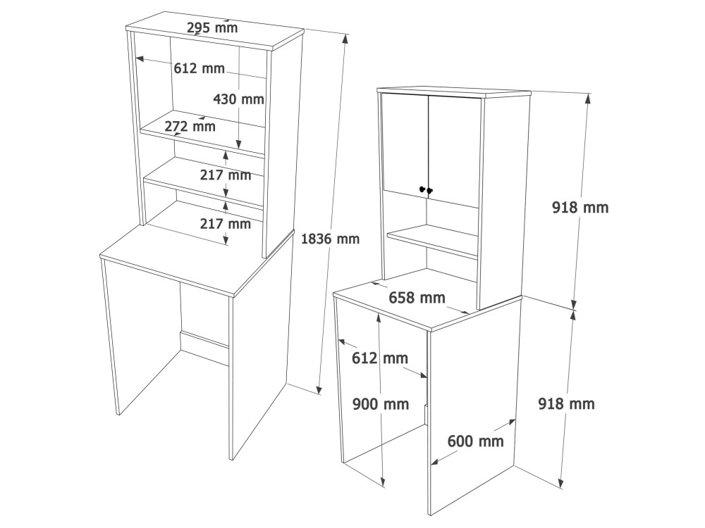 Houten wasmachineonderkast "Nord" - 66 x 60 x 183 cm - Wit