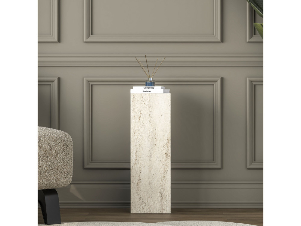 Houten bijzettafel "AD108" - 20 x 18 x 60 cm - Travertijn