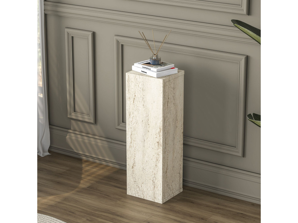 Houten bijzettafel "AD108" - 20 x 18 x 60 cm - Travertijn
