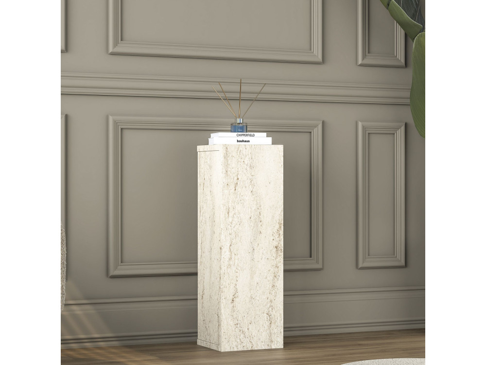 Houten bijzettafel "AD108" - 20 x 18 x 60 cm - Travertijn