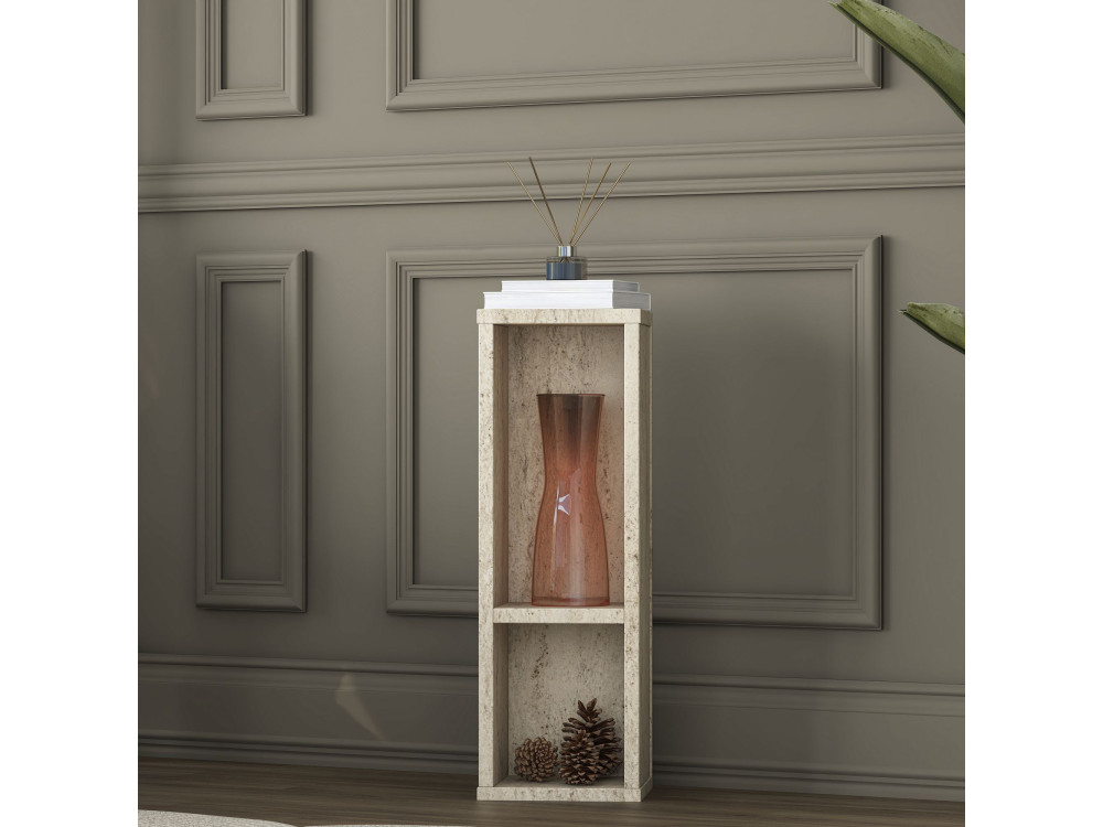 Houten bijzettafel "AD108" - 20 x 18 x 60 cm - Travertijn
