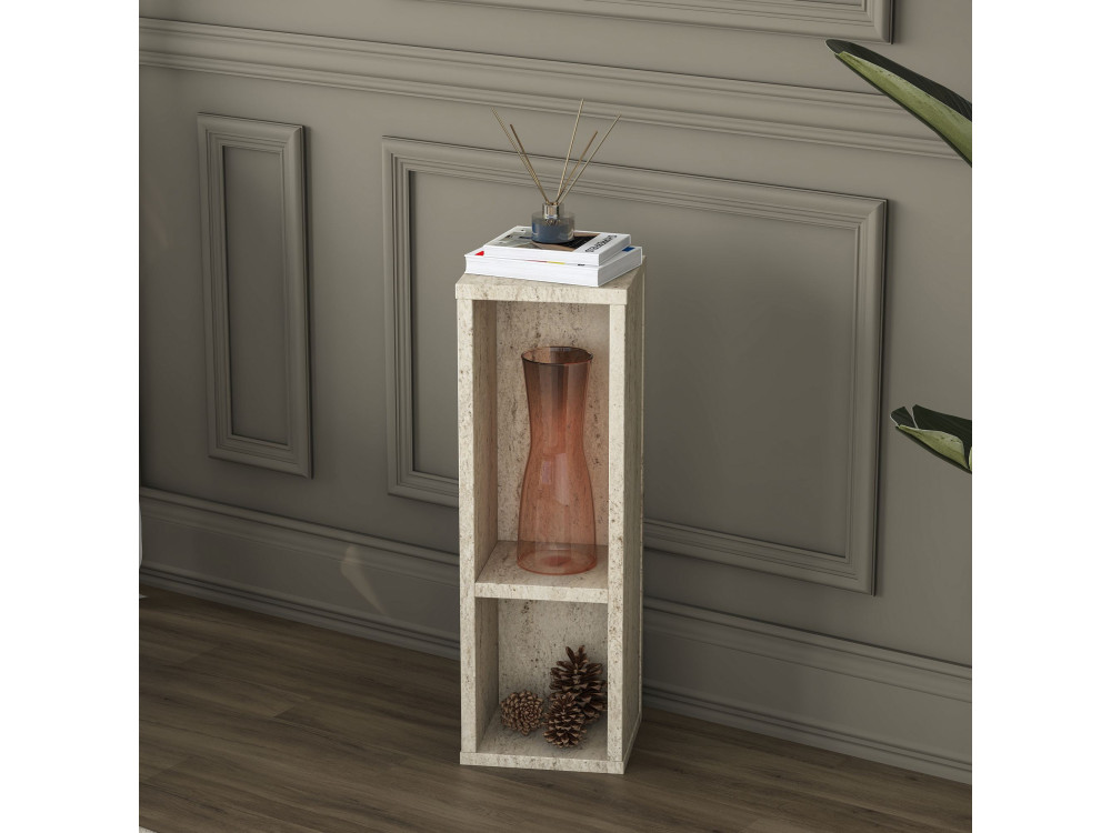 Houten bijzettafel "AD108" - 20 x 18 x 60 cm - Travertijn
