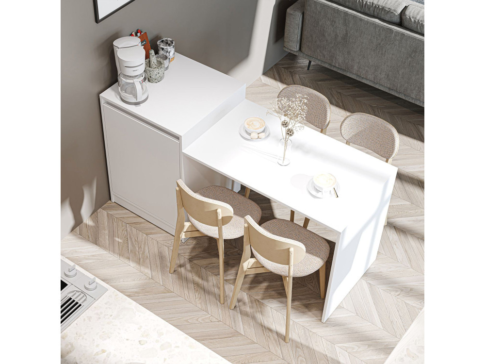 Houten keukentafel "2784" - 160 x 60 x 85 cm - Wit