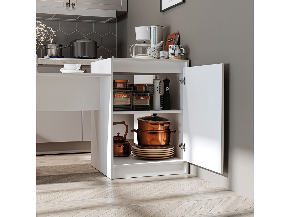 Houten keukentafel "2784" - 160 x 60 x 85 cm - Wit