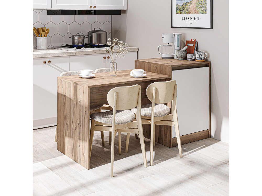 Houten keukentafel "2786" - 160 x 60 x 85 cm - Beige