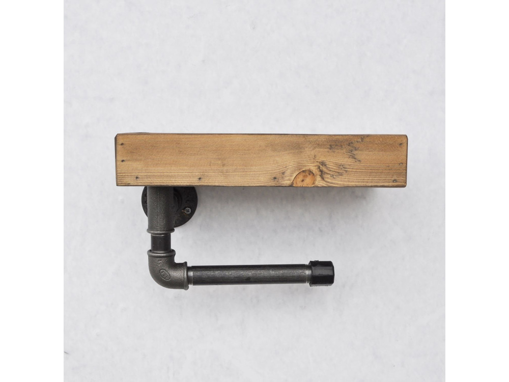 Houten buisrek "Boruraf117" - 28 x 14 x 16 cm - Bruin