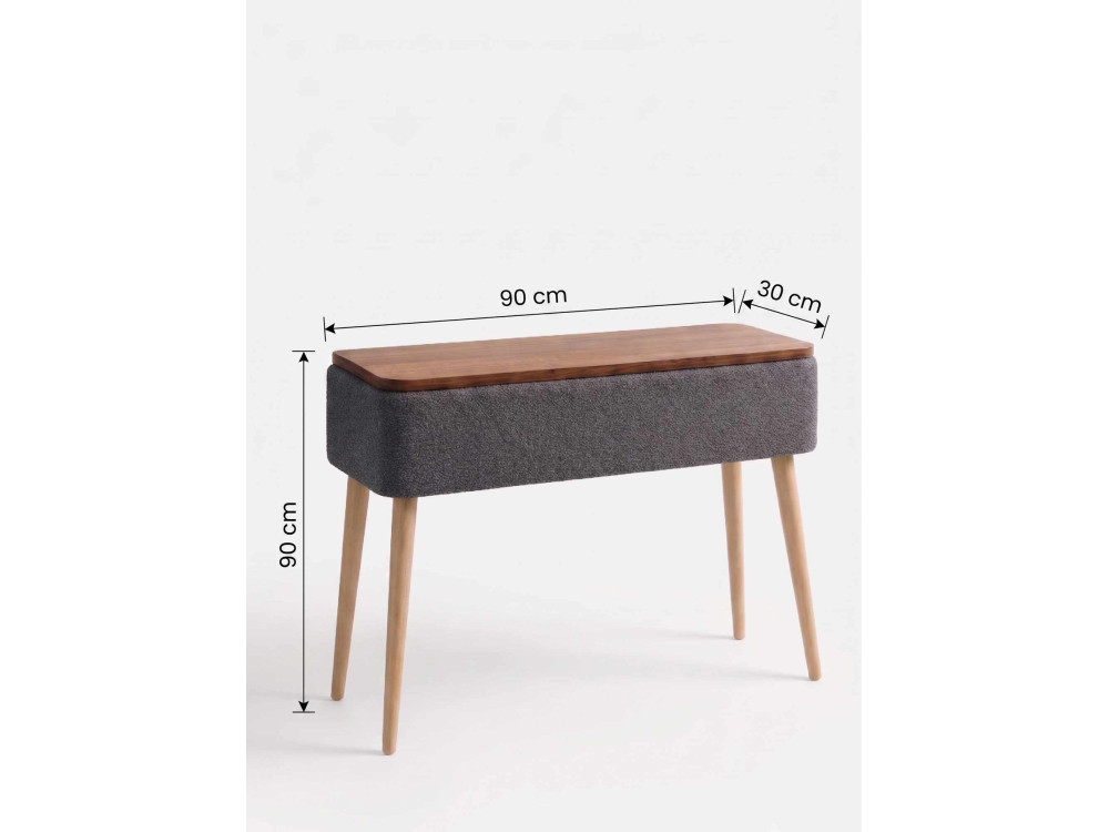 Houten dressoir "Sole" - 90 x 30 x 90 cm - Antraciet